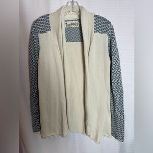 Aventura women’s Cream and Blue Cardigan, size M